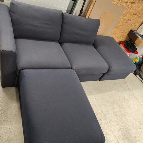 Ikea Vimle sofa + 2 puffer selges billig