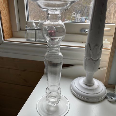 Vase eller til kubbelys i glass