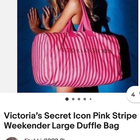 Victoria’s Secret Icon Pink stripe weekender Large Duffle bag