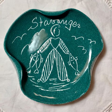 Supersøt grønn Stavanger-skål fra Elle keramikk