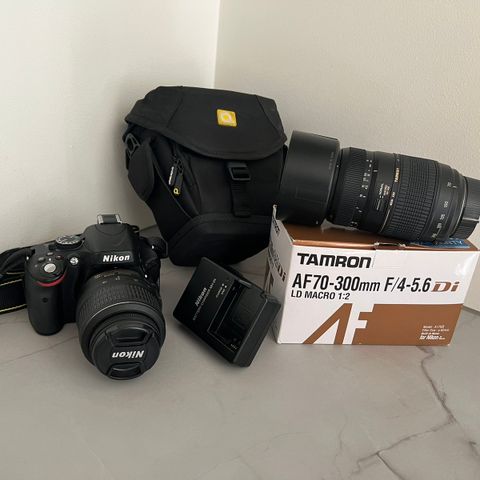Nikon D5100 m/Tamron objektiv 70-300mm