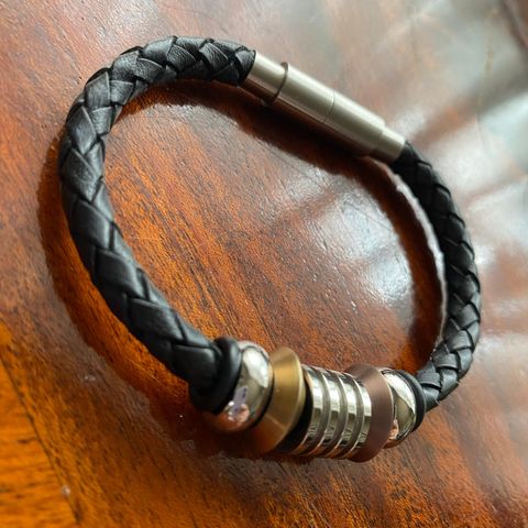 ADOLFO DOMINGUEZ Leather & Steel Bracelet
