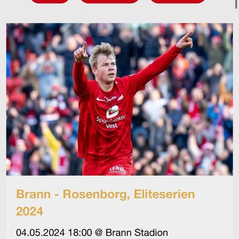 Ønsker å kjøpe 2 billetter Brann Rosenborg