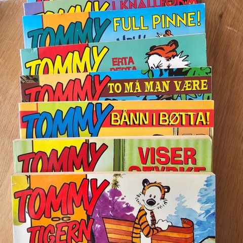 9 stk. Tommy og Tigern pocket bøker