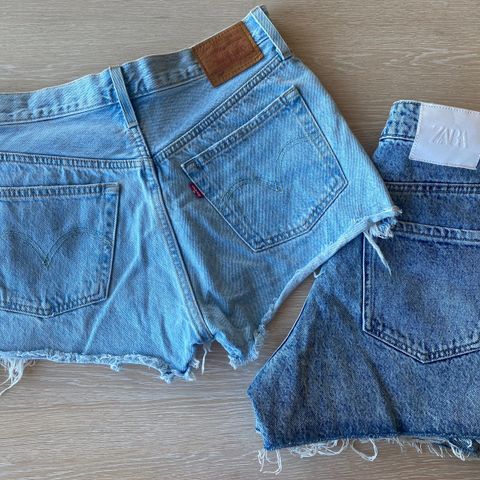 Dongerishortser - Levis 501 og Zara