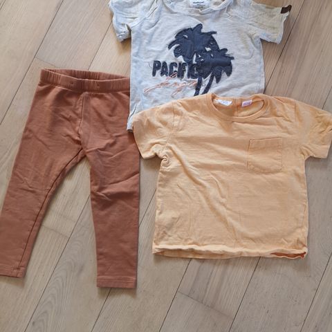 Sommer sett til barn, leggings og t-shirter, Zara, Name it og Lindex str. 92