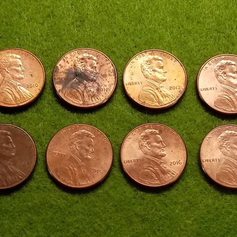 16 FORSKJELLIGE SHIELD CENTS FRA USA 2010-2016