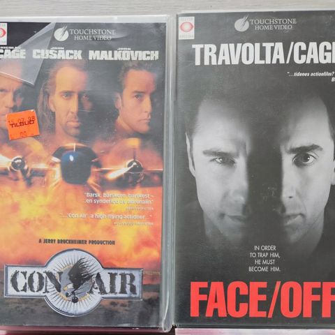 VHS - Conair- Face off- Travolta- Cage- Cusack- Malkovich