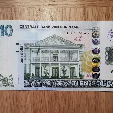 Surinam 10 dollar, 2019, UNC