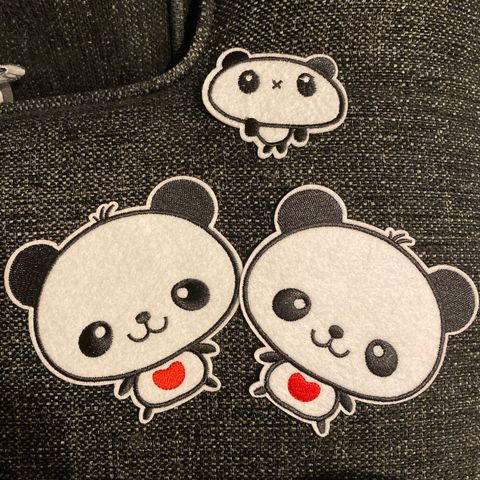 Helt Ny Panda Sy Stryke Stickers / Patch Stickers