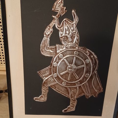 Kult Viking bilde  med signatur av kunstner.
