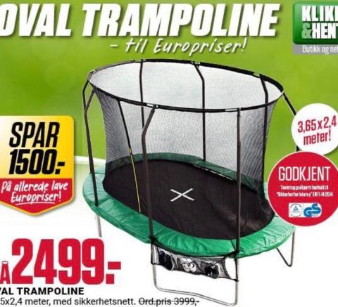 Oval trampoline 2,4 x 3,65