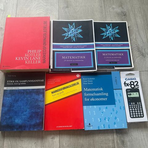 Bøker til Økonomi og ledelse og kalkulator