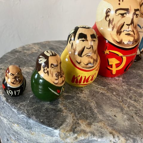 Vintage 5 stk russiske presidenter (matrjosjka)