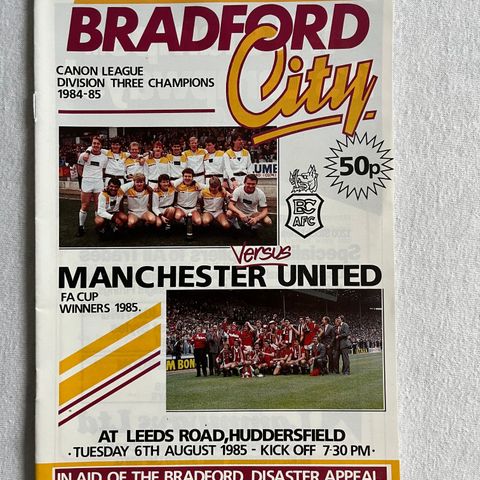 Program Bradford City - Manchester United 1985 - Tribunebrannen