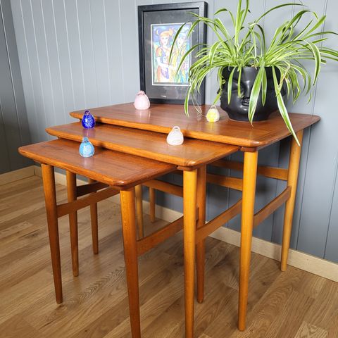 Retro settebord i teak / Gratis levering :)