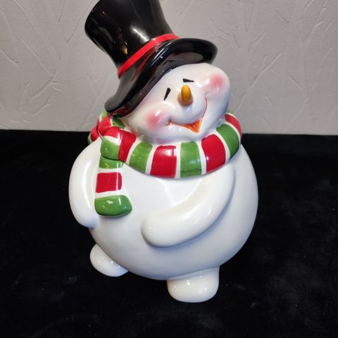 Julepynt snømann krukke
