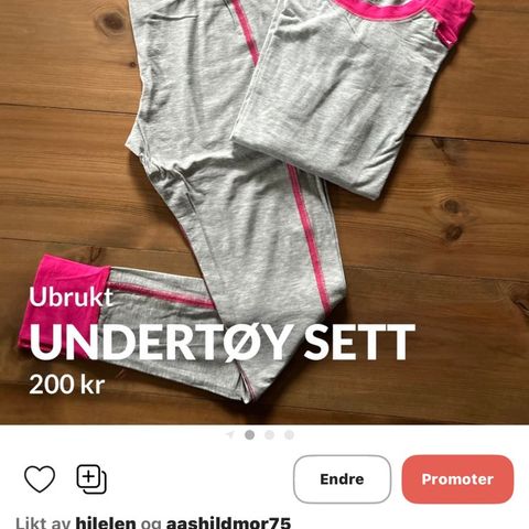 Undertøy sett. NY PRIS!