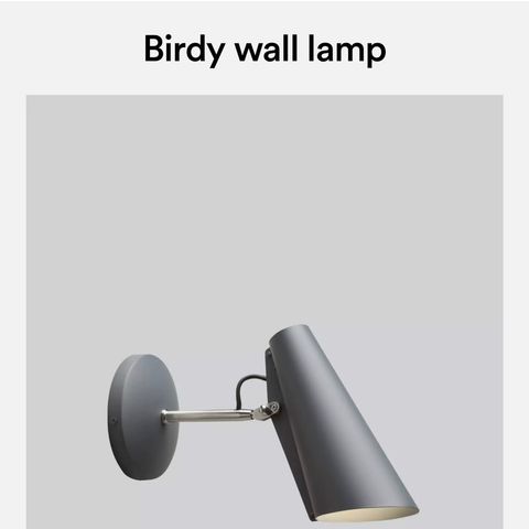 Ny Birdy vegglampe kort