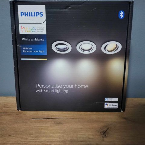 PHILIPS HUE MILLISKIN INNFELT SPOTLYS HVIT 3S