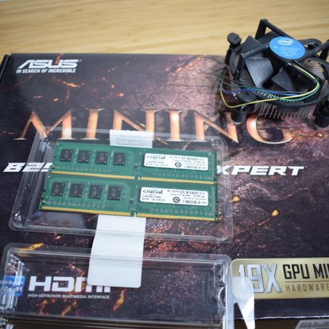 Asus B250 Mining hovedkort + CPU + RAM