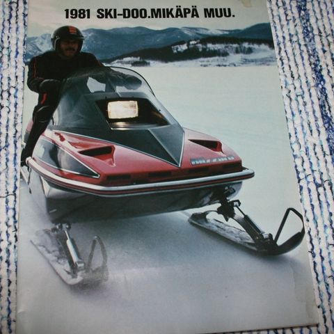 Finsk Ski-Doo snøskuter brosjyre med prisliste fra 1981