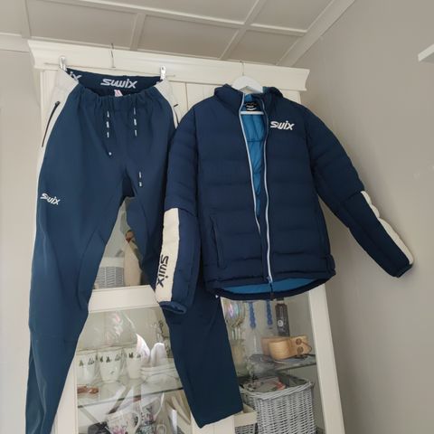 Swix sett med dunjakke og softshell bukse str S/M/L