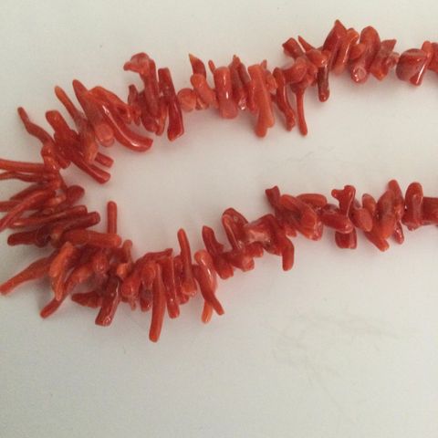 Korall halskjede (ekte rød korall)