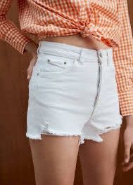 OVS hvit jeans-shorts