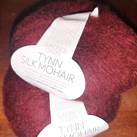 Tynn Silk mohair & Erle garn