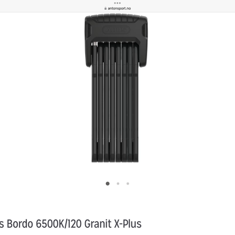 Ny  sykkellås Foldelås Bordo 6500K/120 Granit X-Plus