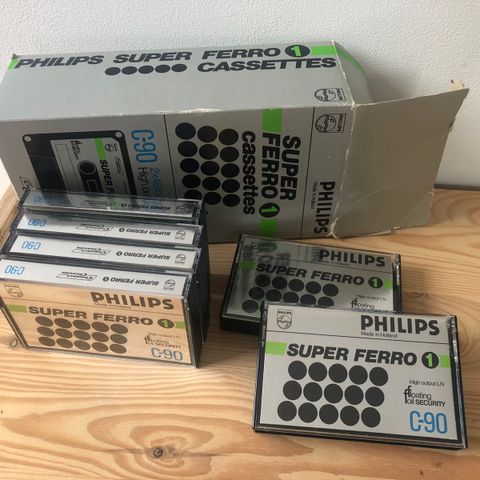 Philips Super Ferro C-90 opptakskassetter - 6 stykk