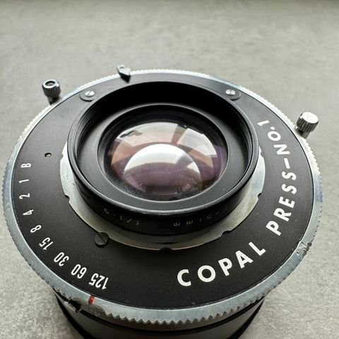 Dallmeyer 51mm f1.9 Oscillograph Dallcoated lens in Copal Press No.1 shutter