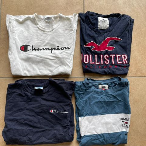T-skjorter fra Champion, Hollister og Hilfiger