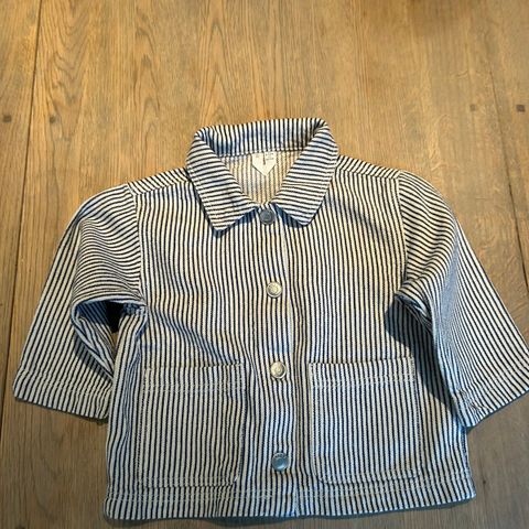 ARKET «Emil» baby denim jakke med blå striper st. 80 (cirka 1 år)