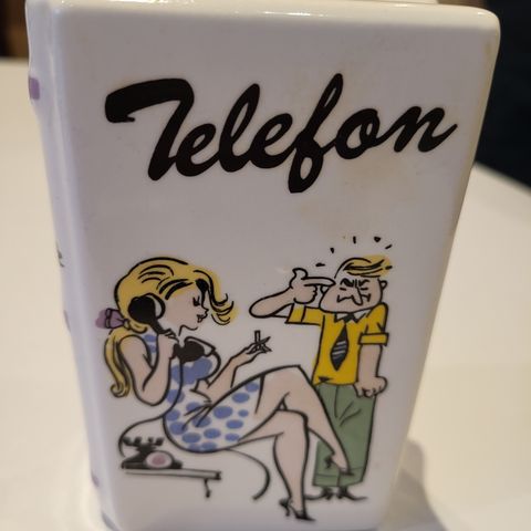 Vintage sparebøsse, telefon
