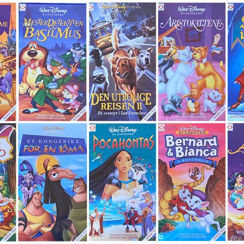 Walt Disney VHS-filmer 100 stk.
