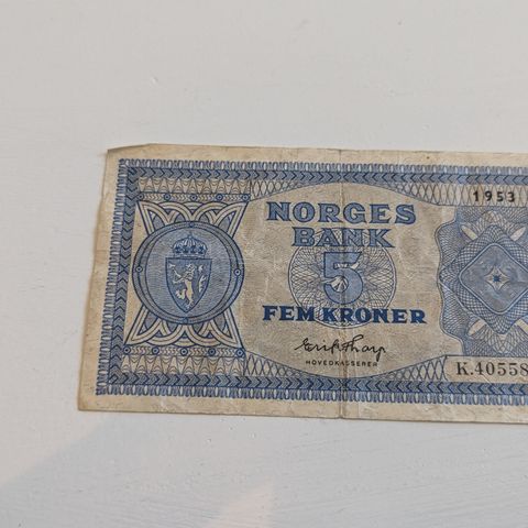5 krone 1953 (K) seddel