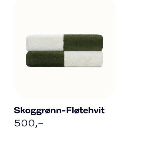 MYYK håndklær 50x80 Skoggrønn - Fløtehvit