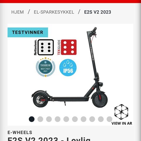 Selger en fint og lite brukt ewheels e2s v2 long range