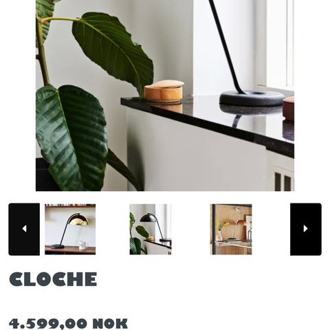 HAY cloche bordlampe, svart