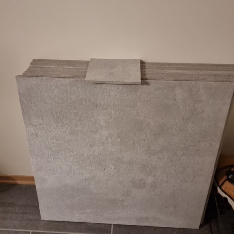 Gulvfliser 60x60 steingrå, 10 stk (9m2)
