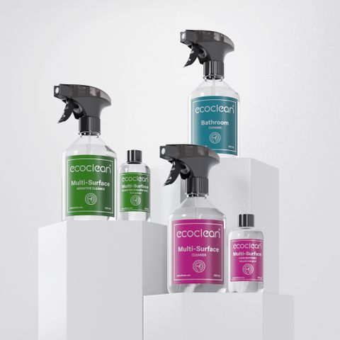 ECO CLEAN Rengjøringsmidler-Starter Set =  gir 7x Flasker Rengjøring Spray