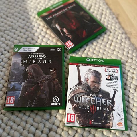 Xbox One spill - Assassin’ creeed(nytt), witcher & the phanton pain