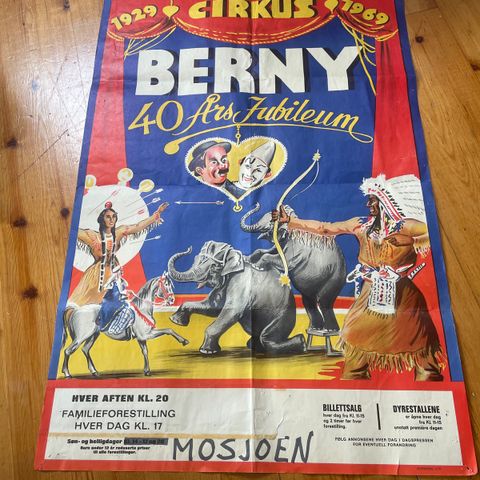 Plakat fra Cirkus Berny - 1969