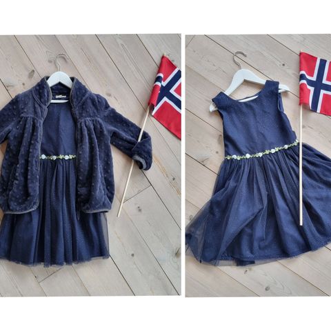 Str 110/116. Pent antrekk / kjole + jakke