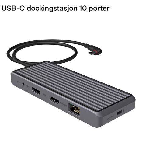 USB-C dockingstasjon 10 porter