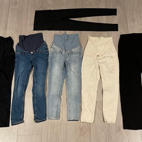 Stor klespakke i str. Xs (bukser, trenings tights & jeans for gravide)