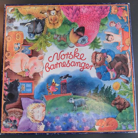 Norske Barnesanger - Box m/ 3 LP`s (m/ Bremnes, Sunde, Lillebjørn, Prøysen)