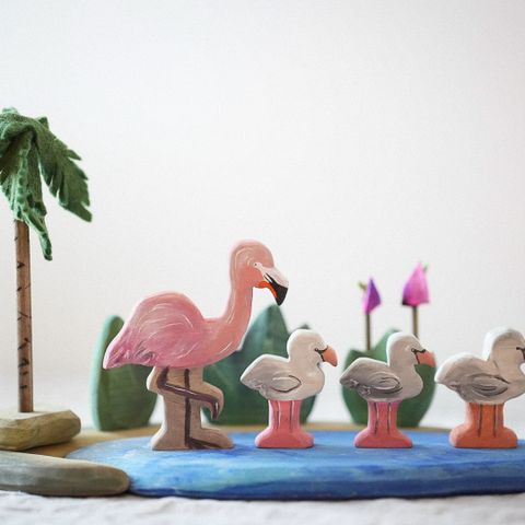 Treleker - Sett, flamingo